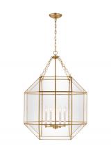 Visual Comfort & Co. Studio Collection 5279404EN-848 - Morrison modern 4-light LED indoor dimmable ceiling pendant hanging chandelier light in satin brass
