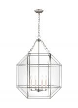 Visual Comfort & Co. Studio Collection 5279404EN-962 - Morrison modern 4-light LED indoor dimmable ceiling pendant hanging chandelier light in brushed nick