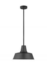 Visual Comfort & Co. Studio Collection 6237401EN3-12 - Barn Light traditional 1-light LED outdoor exterior Dark Sky compliant hanging ceiling pendant in bl