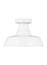 Visual Comfort & Co. Studio Collection 7837401EN3-15 - Barn Light traditional 1-light LED outdoor exterior Dark Sky compliant ceiling flush mount in white