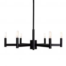 Russell Lighting 105-616/ST/BLK - Teslin - 6 Light Chandelier in Black