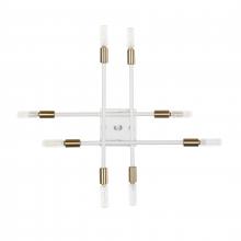 Russell Lighting 302-108/WHSG - Barcelona - 8 Light Semi-Flush in Matte White and Soft Gold