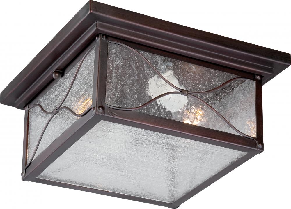 Vega - 2 Light - Flush with Clear Seed Glass - Classic Bronze Finish