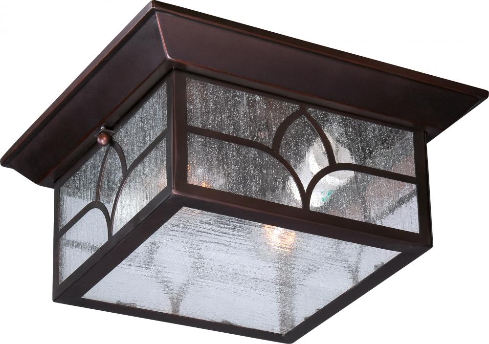 Stanton - 2 Light - Flush with Clear Seed Glass - Claret Bronze Finish Finish