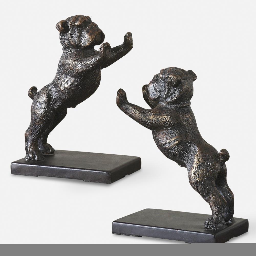 Uttermost Bulldogs Cast Iron Bookends, Set/2