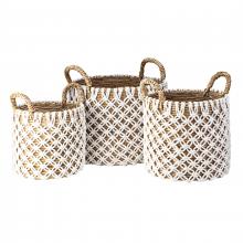 ELK Home S0077-9111/S3 - Bradley Banana Leaf Basket - Set of 3